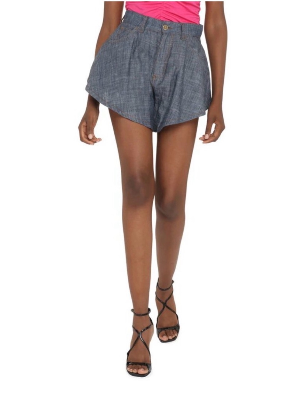 🦋 Pinko Betulla Cotton-Linen Butterfly Shorts